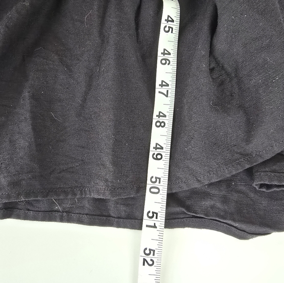 Jason Wu Open Back Linen Blend Tiered Hem Midi Sundress Black Flutter Sleeve L - Picture 13 of 13